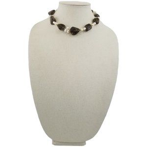 Smoky Topaz Freshwater Pearl Choker Necklace Y2